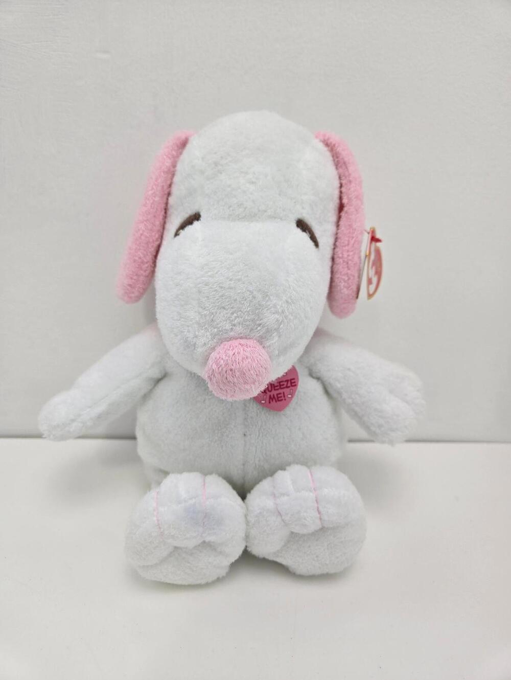 Ty Pluffies Collection “Snoopy” the Pink Dog from Peanuts *Rare* (8.5 inch)